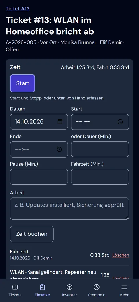 Einsatz mit Zeit und Fahrt